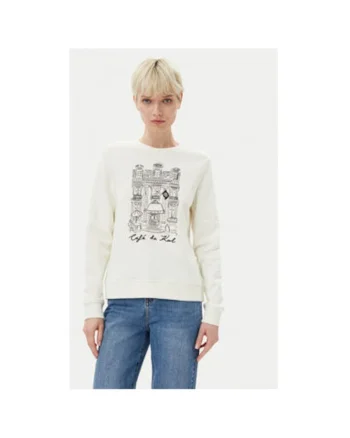 Bluza dama  A2W20057, Bumbac organic, Ecru, Ecru