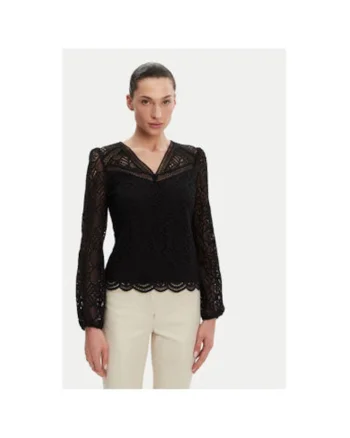 Bluza dama  241-TOULI, Bumbac/Poliamida, Negru, Negru