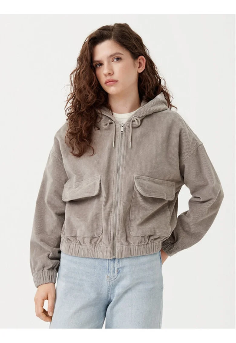Bluza dama,  304783777, Bumbac, Gri, Gri