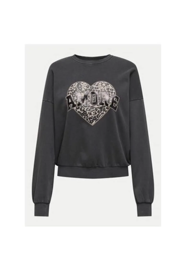 Bluza dama,  304784996, Bumbac/Poliester reciclat, Gri, Gri