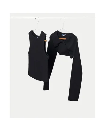 Bluza fete  6150, Bumbac/Elastan, Negru, Negru