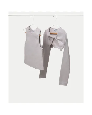 Bluza fete  6150, Bumbac/Elastan, Gri, Gri