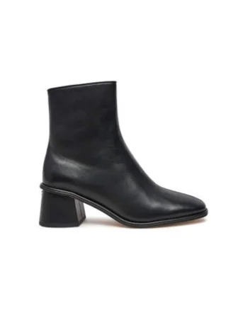 Botine dama  CX017, Piele naturala, Negru, Negru