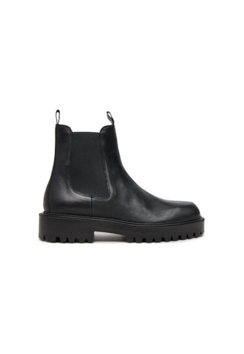 Botine cu glezna joasa pentru barbati Vic Matie, 1F8604U 32BCGB001, Piele naturala, Negru, Negru