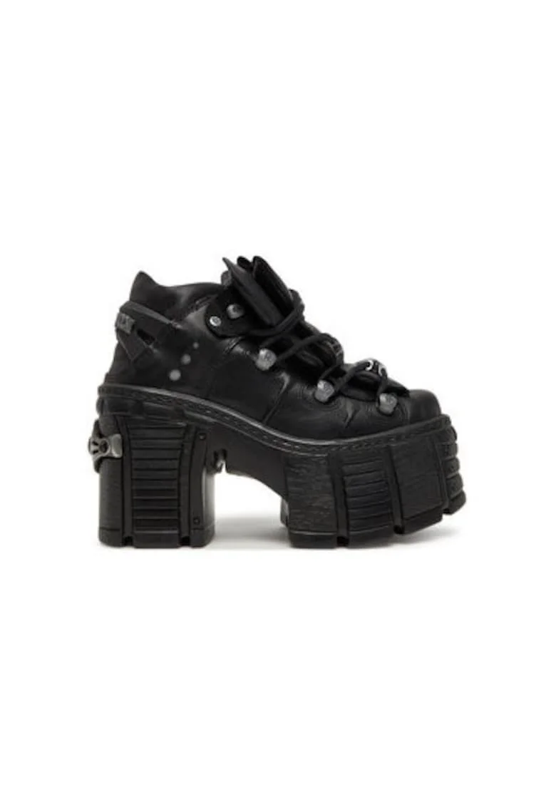 Botine dama  M-TM106-C2, Piele naturala, Negru, Negru