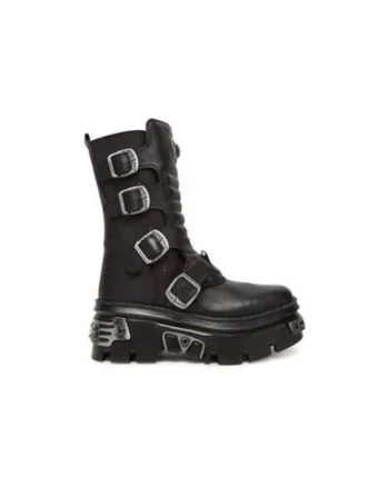 Botine dama  M-WALL373N-C1, Piele naturala, Negru, Negru