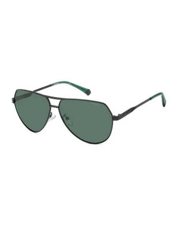 Ochelari de soare aviator cu lentile polarizate, Negru carbon/Verde smarald