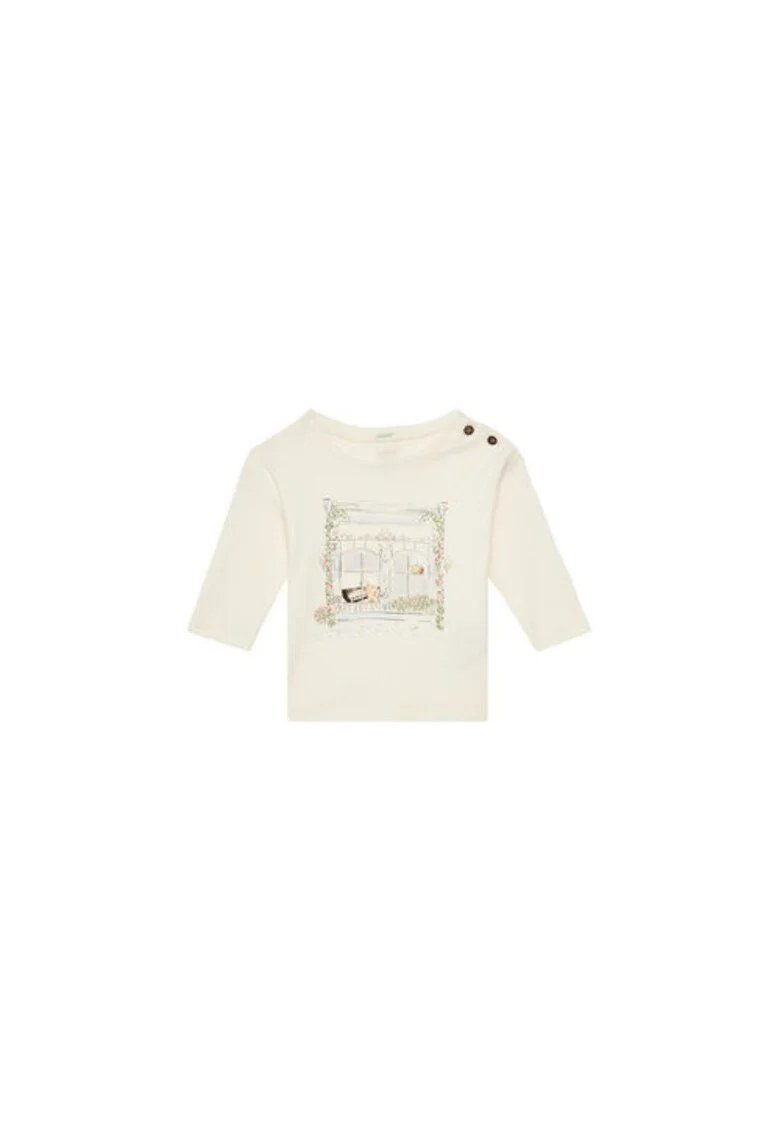 Bluza fete  3I9WA105Q, Bumbac organic, Bej, Bej