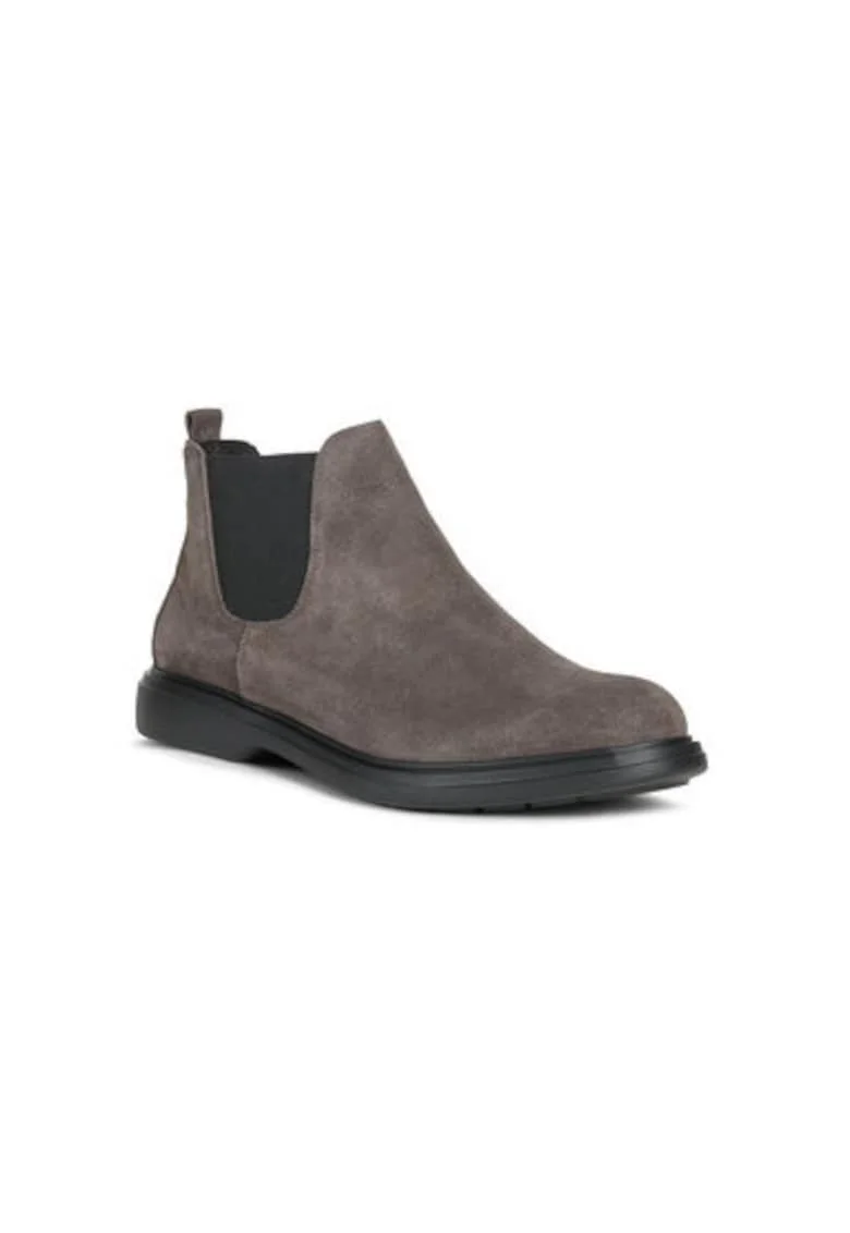 Botine cu glezna joasa pentru barbati  U16DCC-00022, Piele naturala, Kaki, Kaki