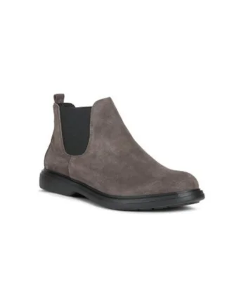 Botine cu glezna joasa pentru barbati  U16DCC-00022, Piele naturala, Kaki, Kaki