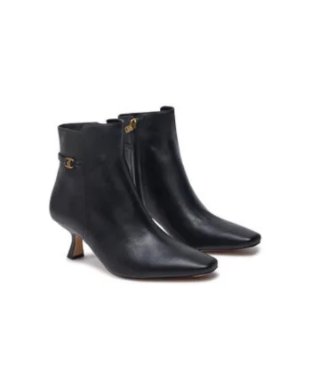 Botine dama  CU234, Piele naturala, Negru, Negru