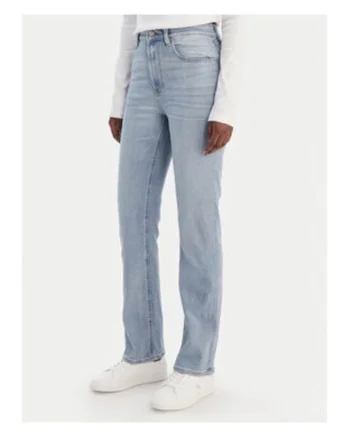 Blugi slim fit cu talie inalta, Albastru deschis