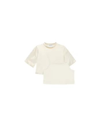 Bluza fete  6149, Poliester/Elastan, Bej, Bej