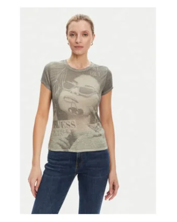 Tricou cu imprimeu grafic si aspect decolorat