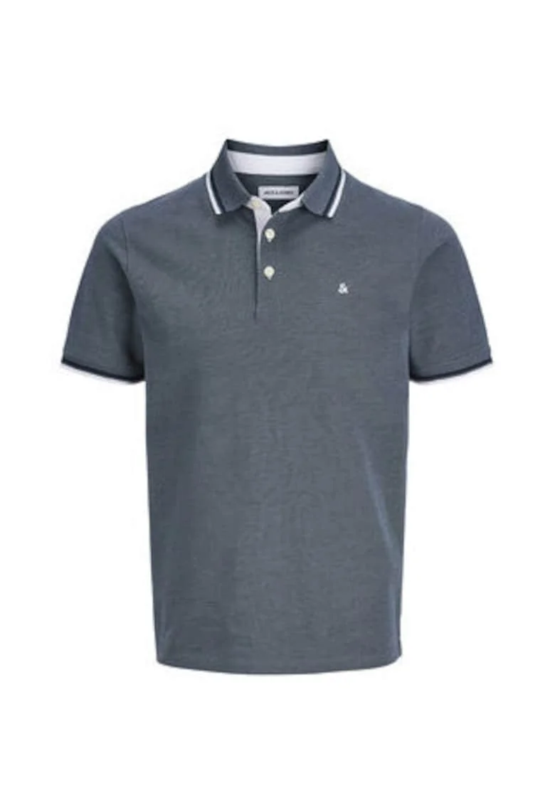Tricou polo barbati,  gri, bumbac organic, maneca scurta, croiala regulara, set multicolor