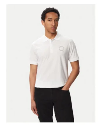 Tricou Polo Barbati,  Alb, bumbac, maneca scurta