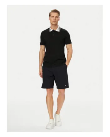 Tricou Polo Barbati,  Negru, bumbac, imprimeu grafic