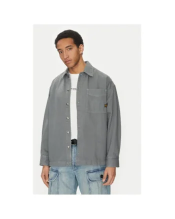 Camasa barbati G Star Raw, D23007-D300, Bumbac/Bumac reciclat, Gri, Gri