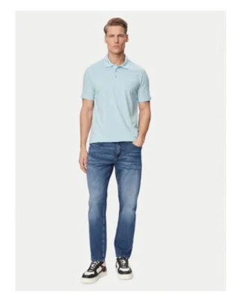 Tricou Polo Barbati,  Albastru, bumbac, maneca scurta