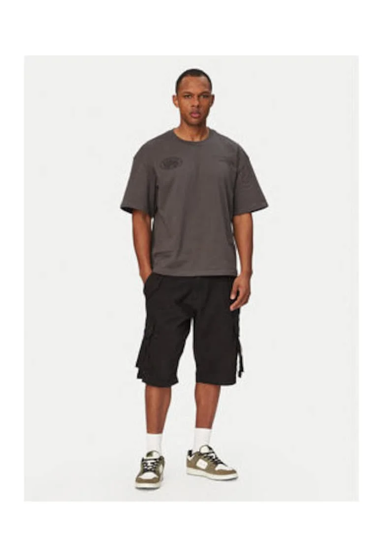 Tricou  gri, bumbac, imprimeu grafic, Gri