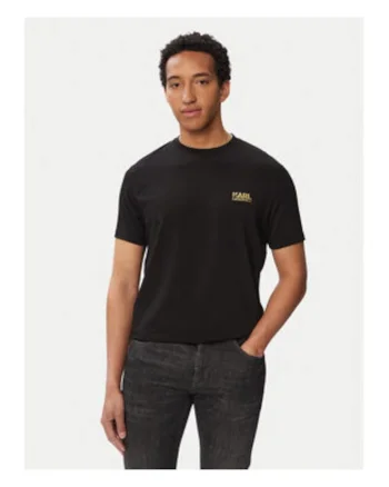 Tricou barbati,  negru, bumbac, regular fit, logo