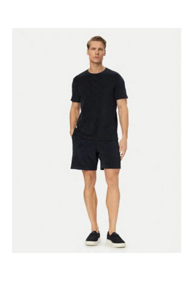 Tricou barbati,  negru, bumbac si poliester, croiala regular fit