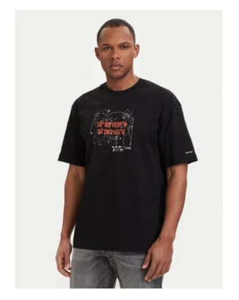 Tricou barbati,  negru, bumbac organic, imprimeu grafic