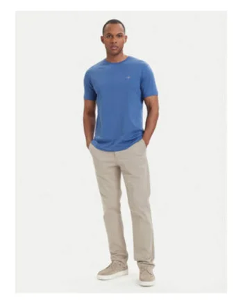 Tricou barbati,  albastru, bumbac, croiala regular fit