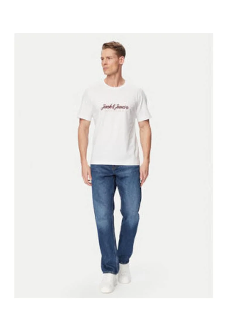 Tricou barbati,  alb, bumbac organic, croiala regular fit