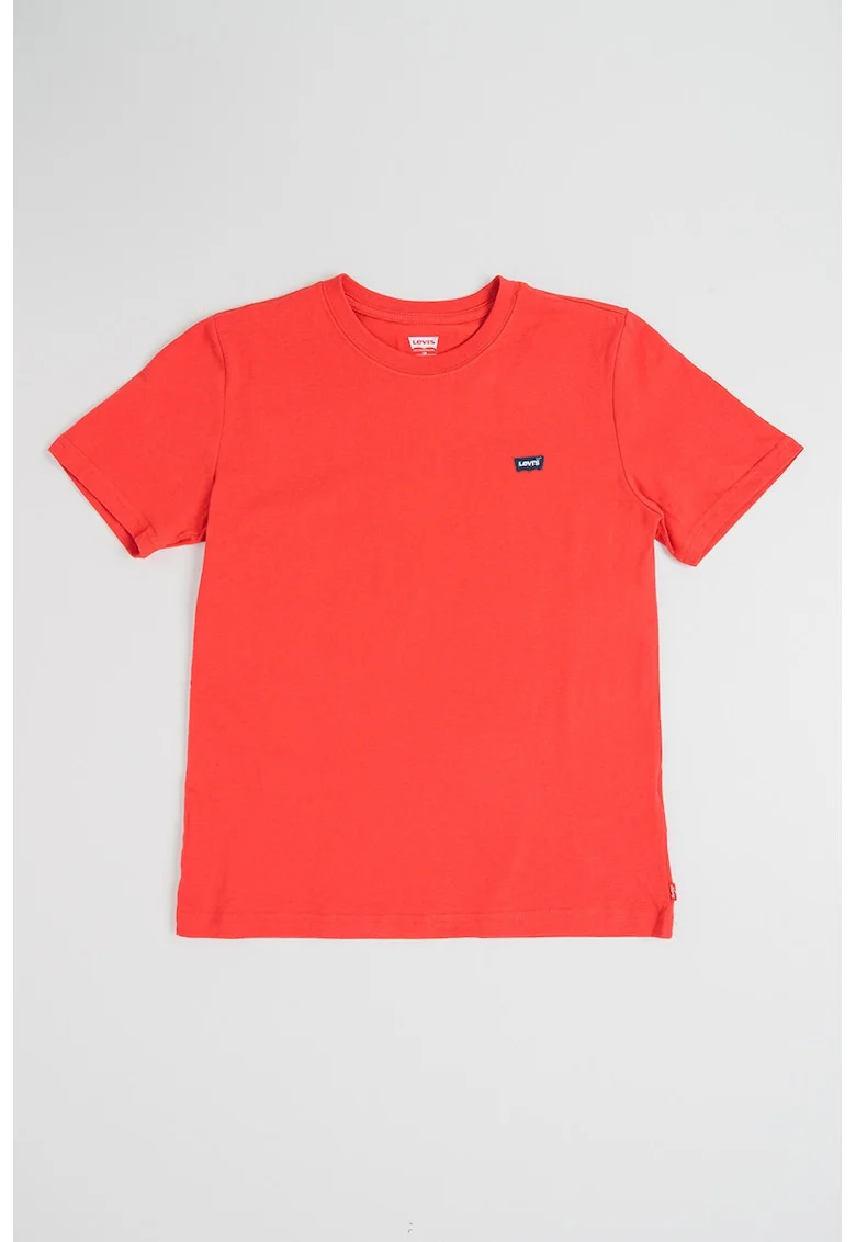 Tricou din bumbac cu detaliu logo, Rosu/Bleumarin