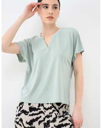 Bluza-tunica lejera din amestec de modal Free Life, Verde deschis