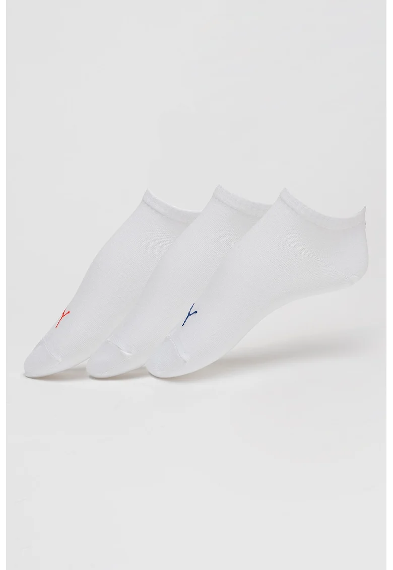 Set de sosete scurte unisex din amestec de bumbac - 3 perechi, Rosu/Alb