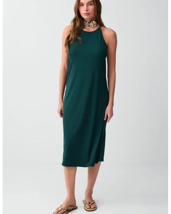 Rochie lejera, fara maneci, Verde englez