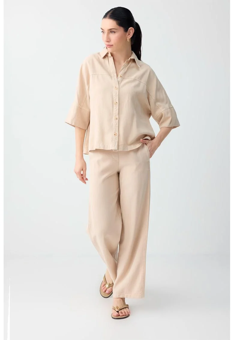 Pantaloni de trening lejeri din tencel, Bej deschis