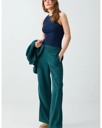 Pantaloni de trening lejeri din tencel, Verde englez