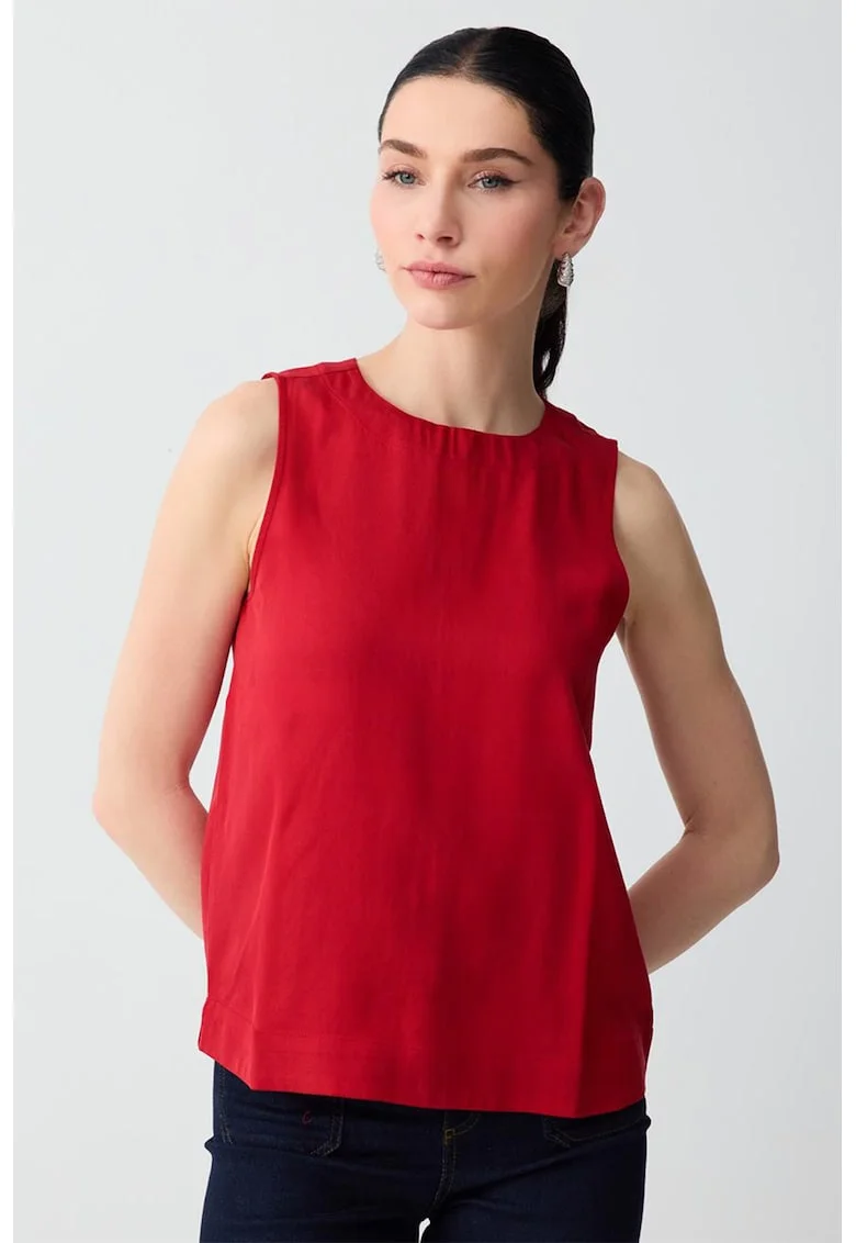Bluza din lyocell, fara maneci, Rosu