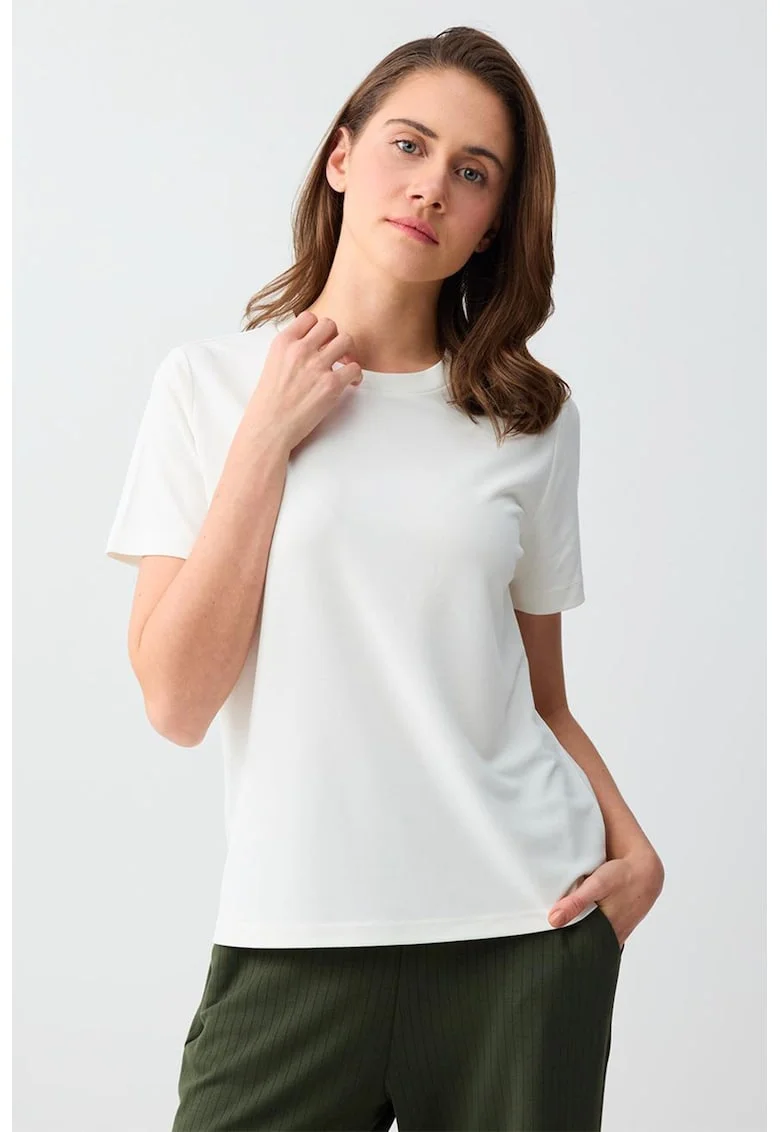Tricou regular fit din amestec de modal, Alb optic