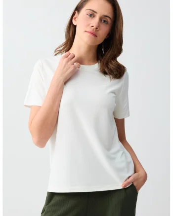 Tricou regular fit din amestec de modal, Alb optic
