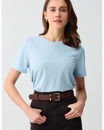 Tricou regular fit din amestec de modal, Albastru pastel