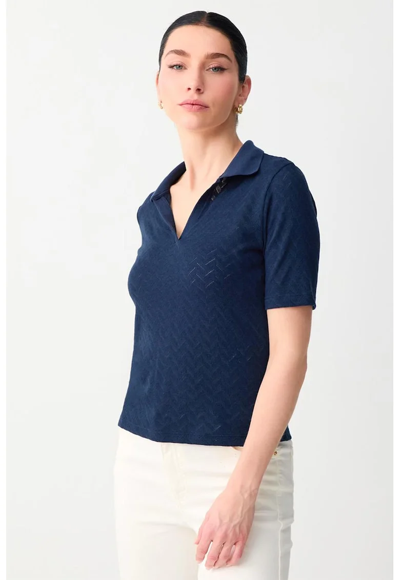 Tricou polo slim fit, Bleumarin