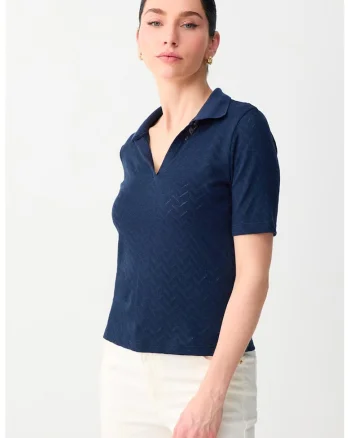 Tricou polo slim fit, Bleumarin