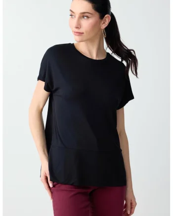 Tricou cu slituri laterale, Negru