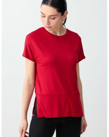 Tricou cu slituri laterale, Rosu