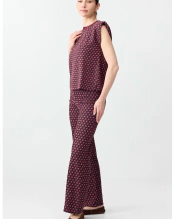 Pantaloni cu model geometric, Violet