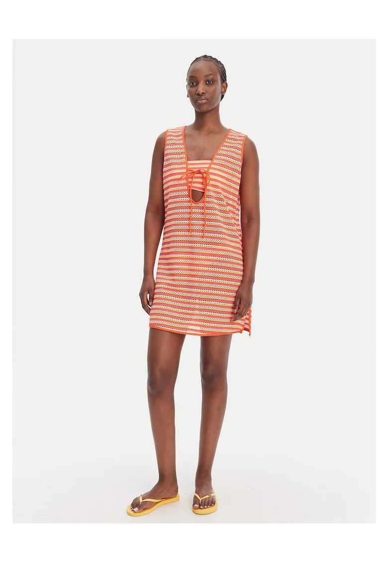 Rochie de plaja  portocalie, material nylon, Portocaliu