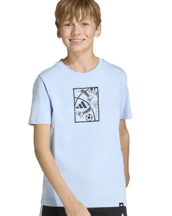 Tricou de bumbac cu imprimeu, Albastru pastel