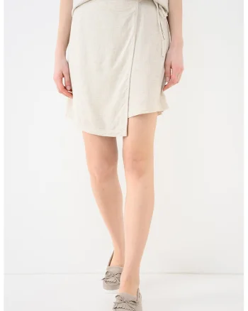 Fusta mini cu model petrecut, Bej deschis melange