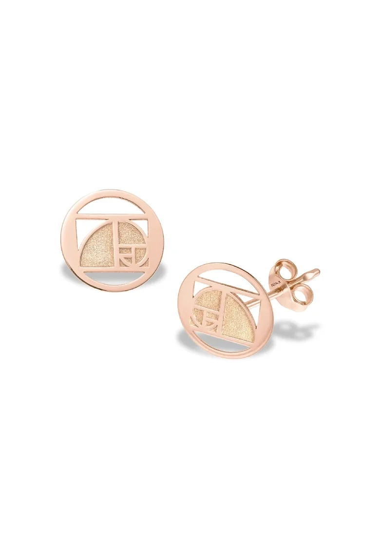 Cercei mini THE GOLDEN RATIO, aur roz 14K