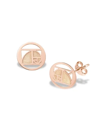 Cercei mini THE GOLDEN RATIO, aur roz 14K