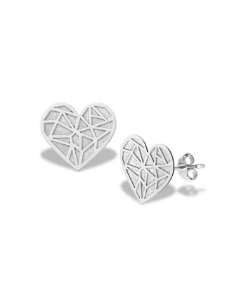 Cercei A WOMAN's HEART, aur alb 14K